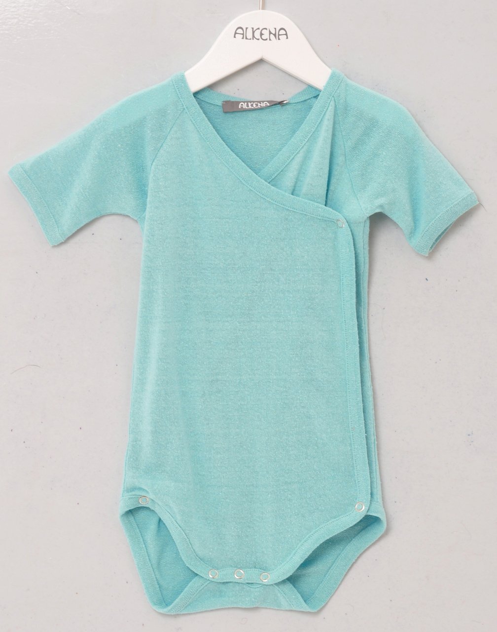 Alkena Wickelbody kurzarm - Bouretteseide - aqua – jetzt kaufen