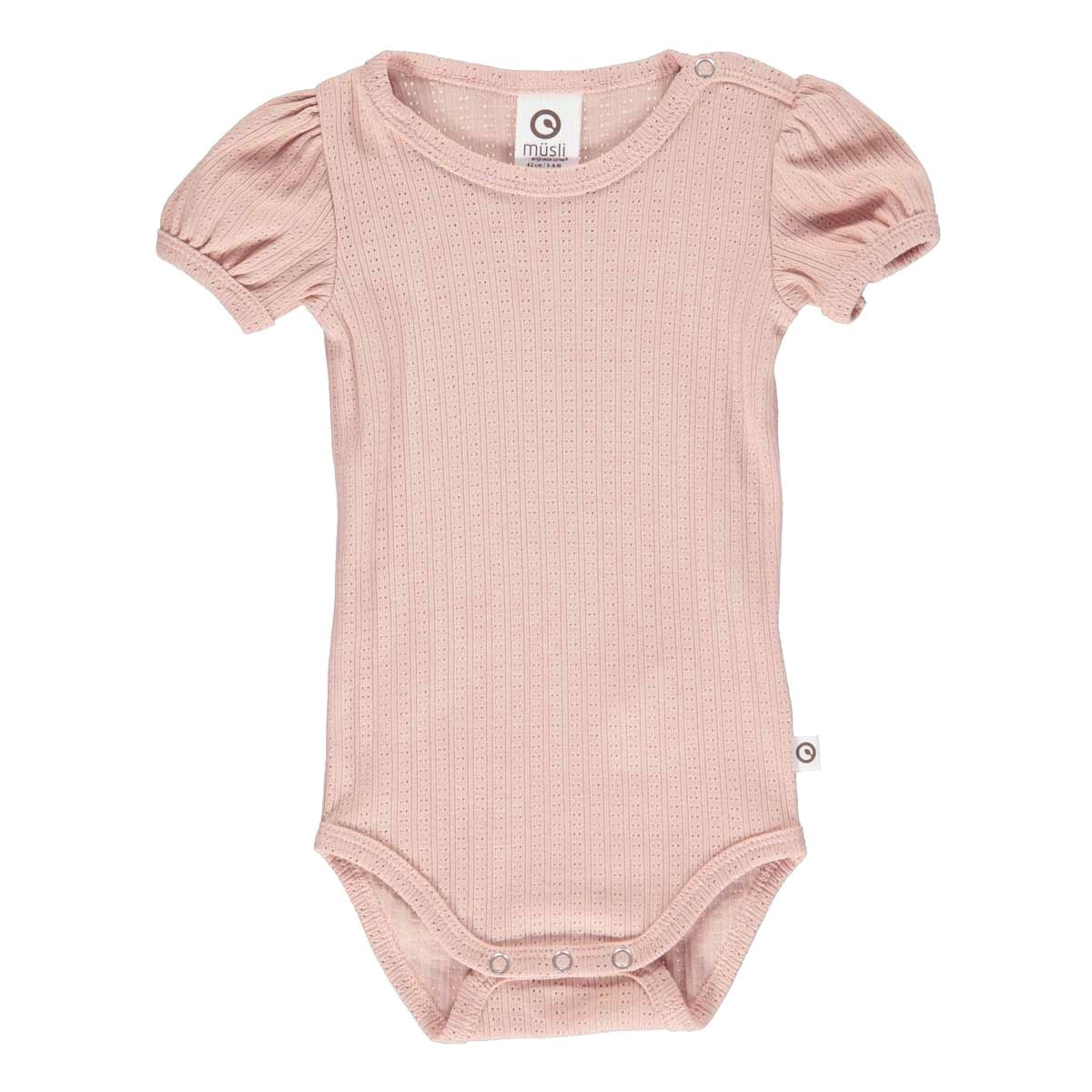 Müsli Body kurzarm aus Biobaumwolle mit Lochmuster - r – jetzt kaufen