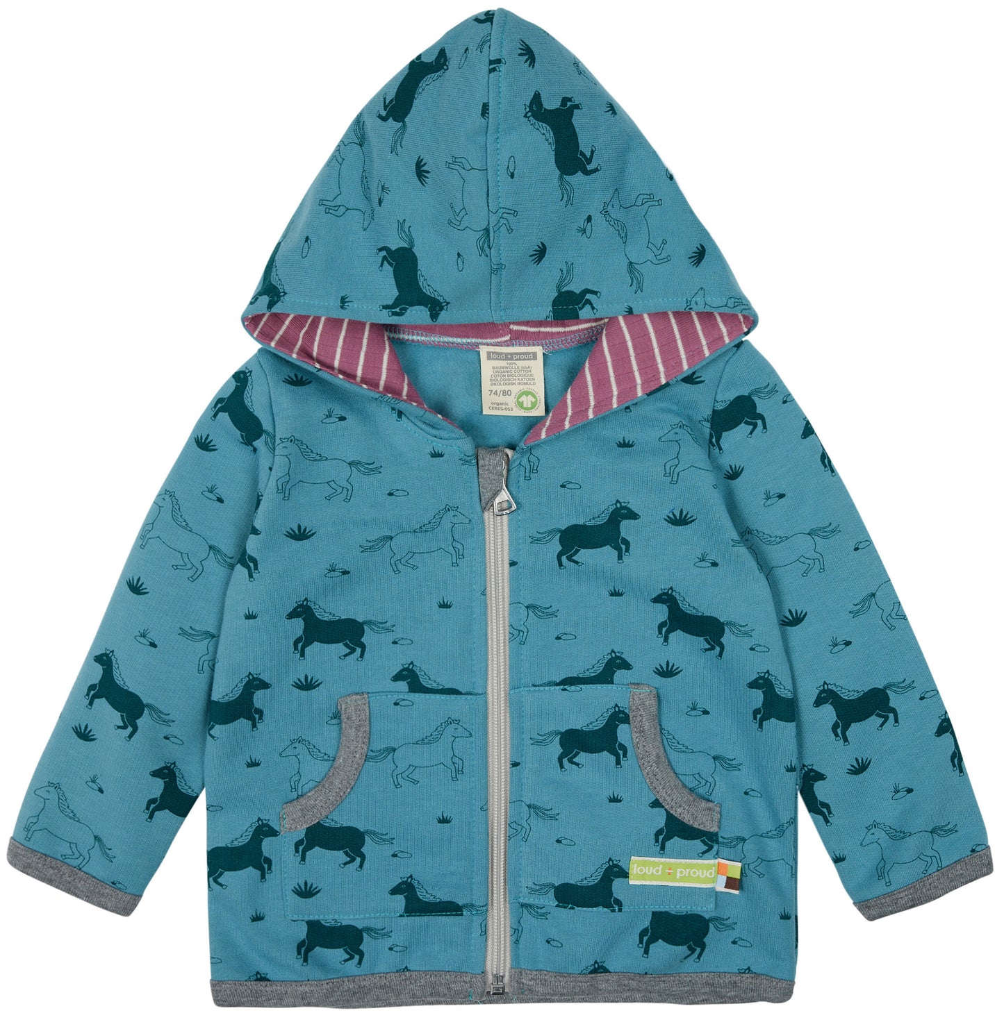 Loud and Proud Jacke - Pferd - topaz aus Biobaumwolle – jetzt kaufen