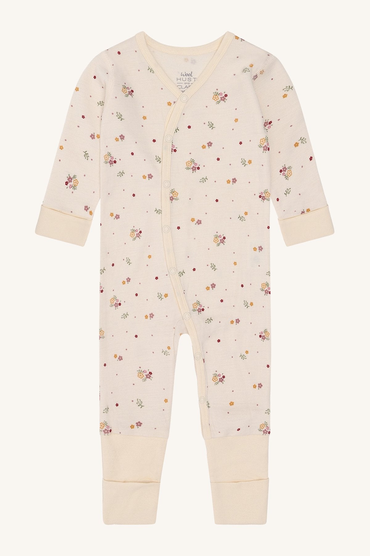 Hust and Claire Moby Pyjama Merinowolle Flora off whit – jetzt kaufen