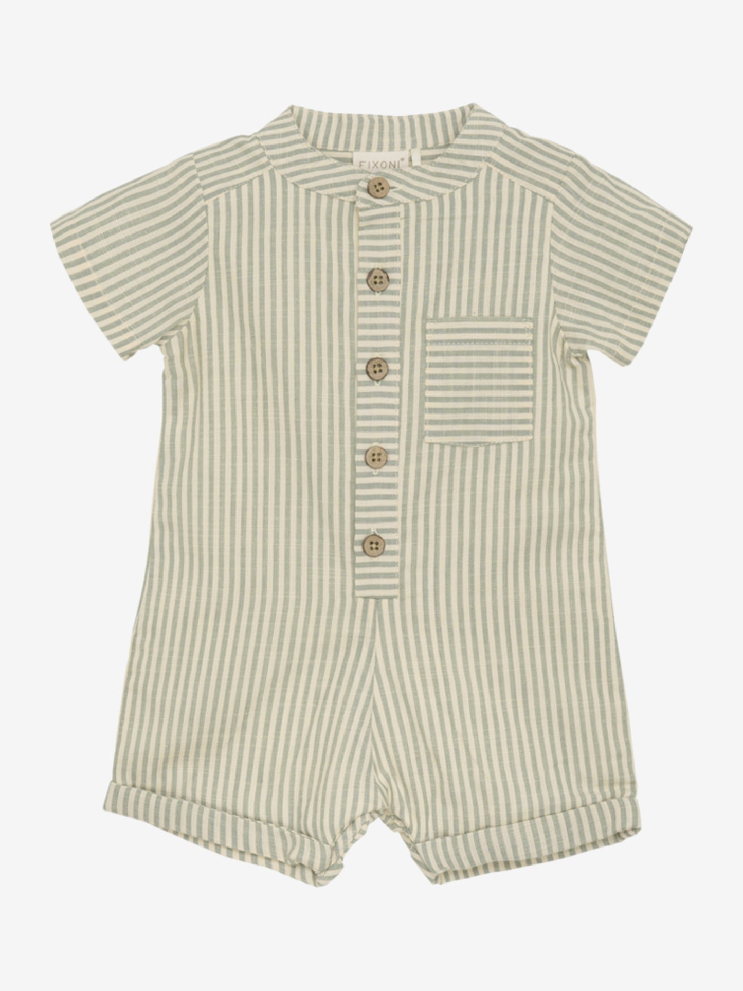 Fixoni Strampler Biobaumwolle gestreift lily pad – jetzt kaufen