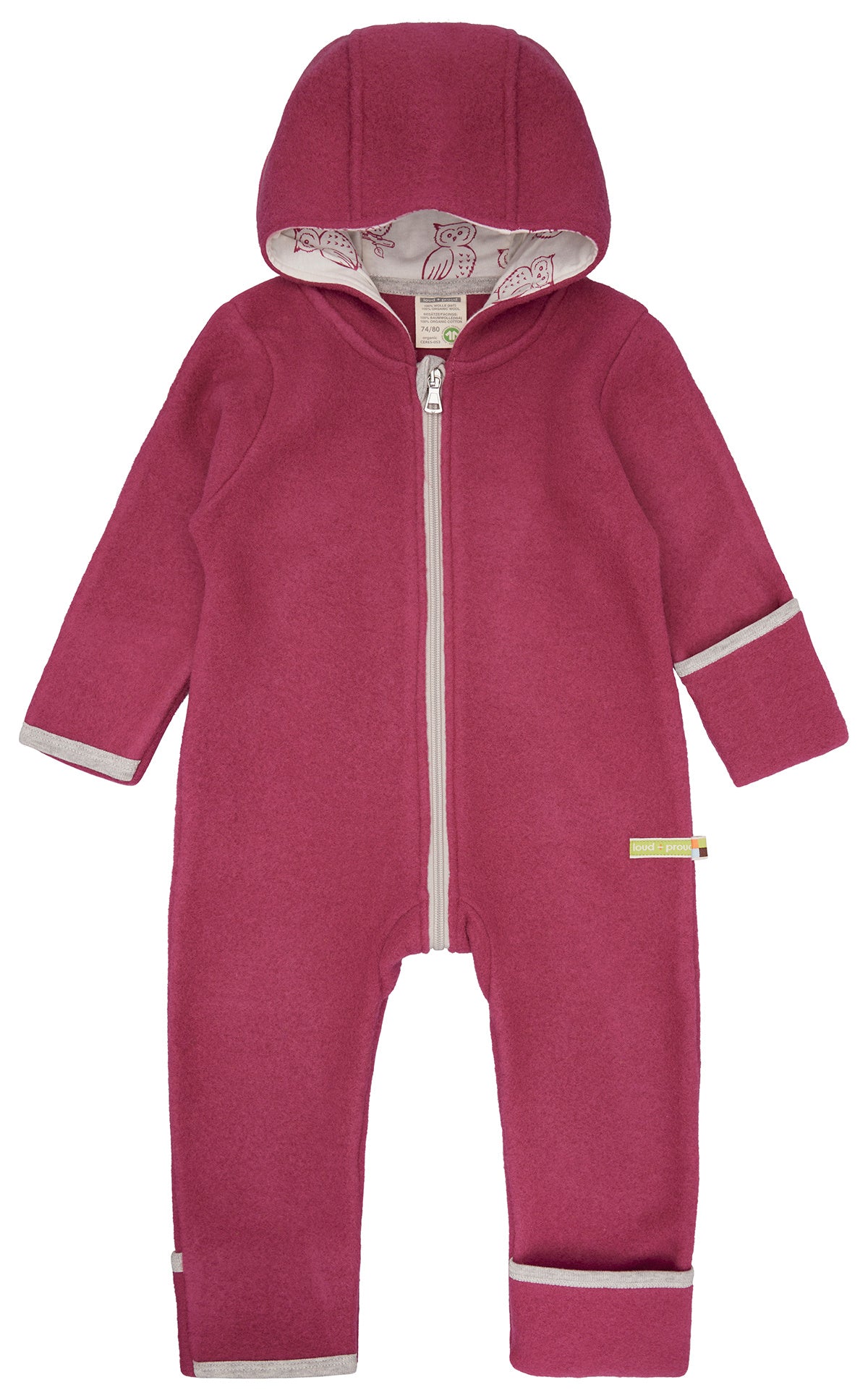 Loud and Proud Overall Wollfleece mit Eulen pink – jetzt kaufen
