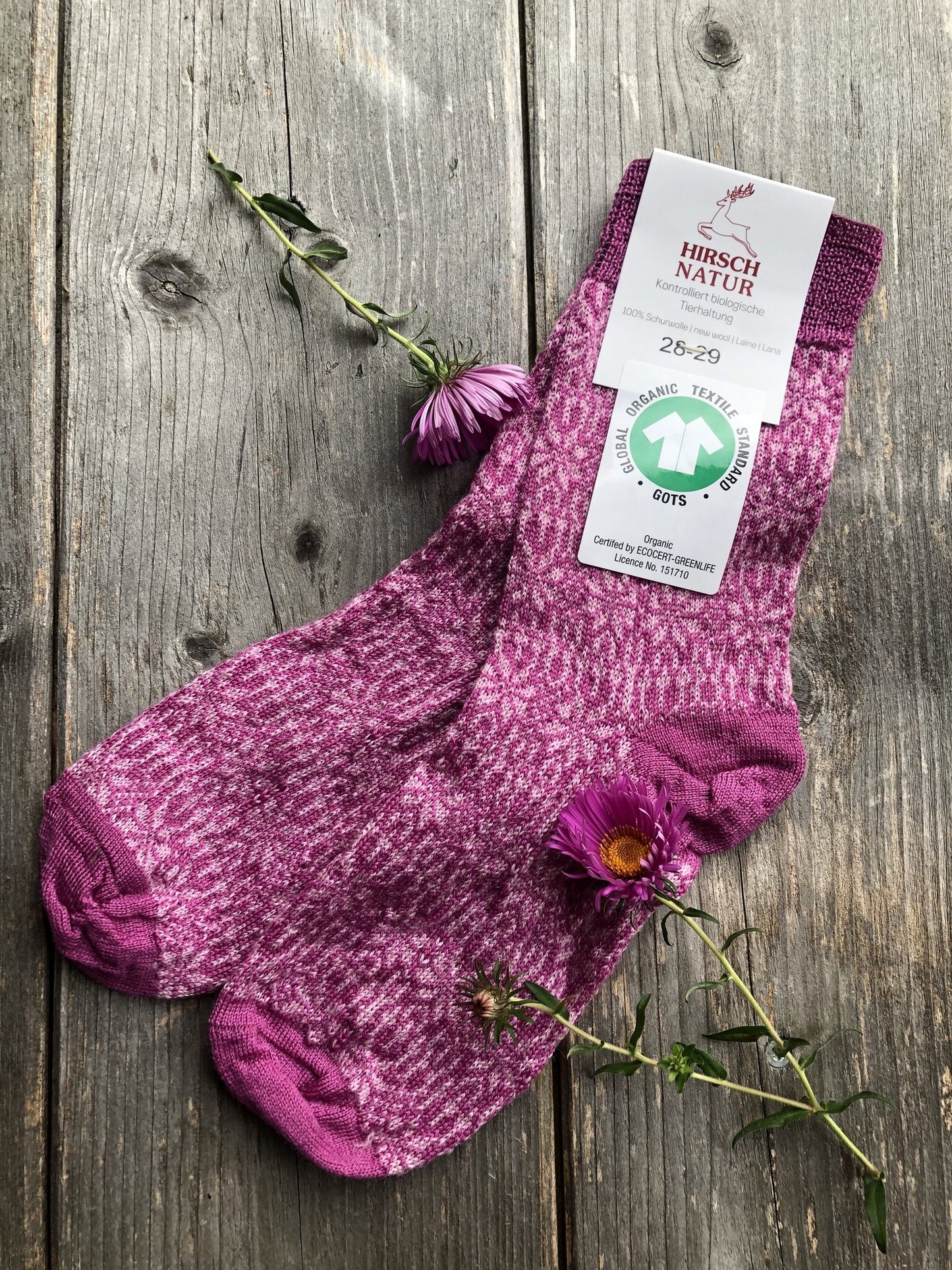 Hirsch Natur Feinstricksocke - Sternenmuster - Wolle – jetzt kaufen