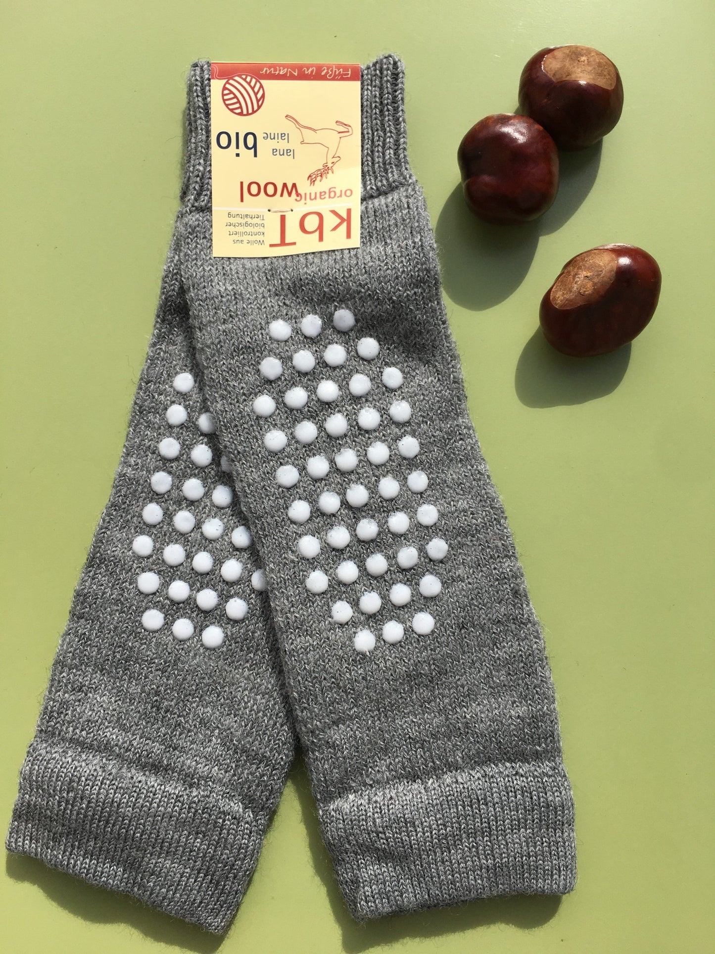 Hirsch Natur Krabbelschoner - unigrau - Wolle mit Stop – jetzt kaufen