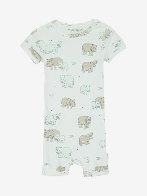 Minymo Strampler kurzarm - Nilpferd - Bambusviskose – jetzt kaufen