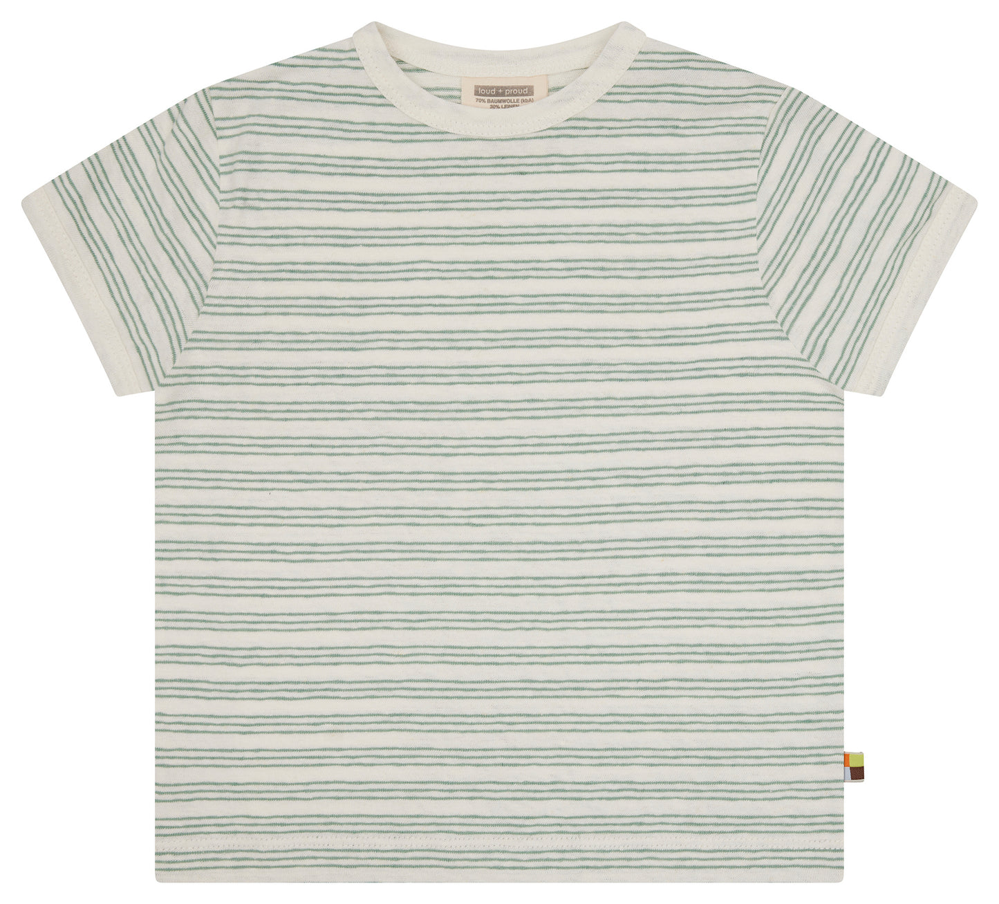 Loud and Proud T-Shirt Streifen mit Leinen  bambusgrün – jetzt kaufen