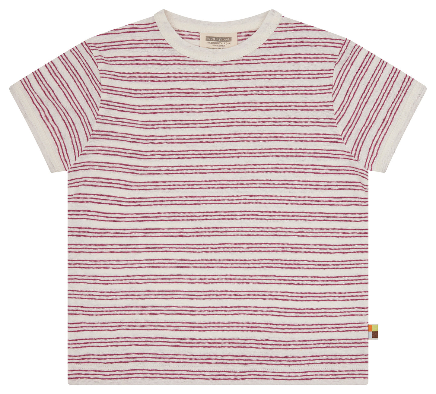 Loud and Proud T-Shirt Streifen mit Leinen fuchsia – jetzt kaufen