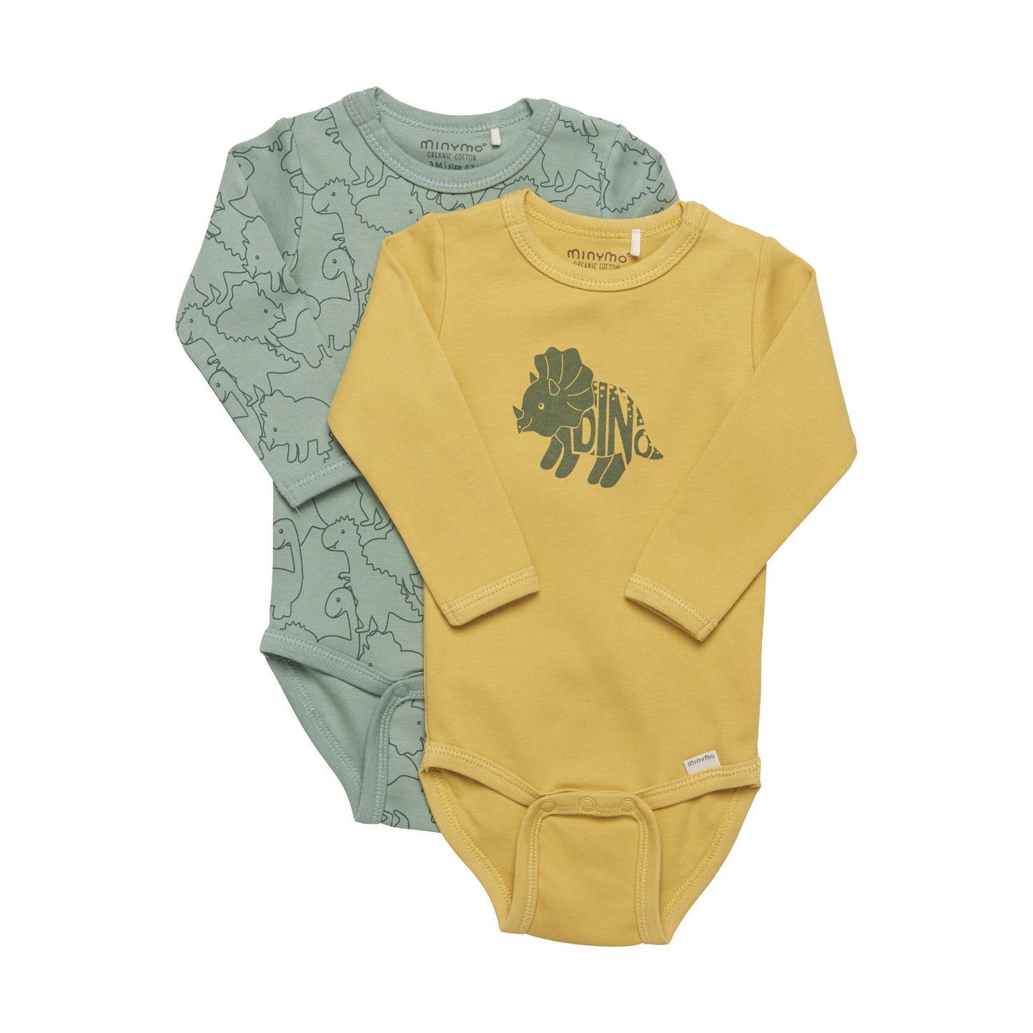Minymo Body langarm - Dinosaurier - 2er Pack - green B – jetzt kaufen