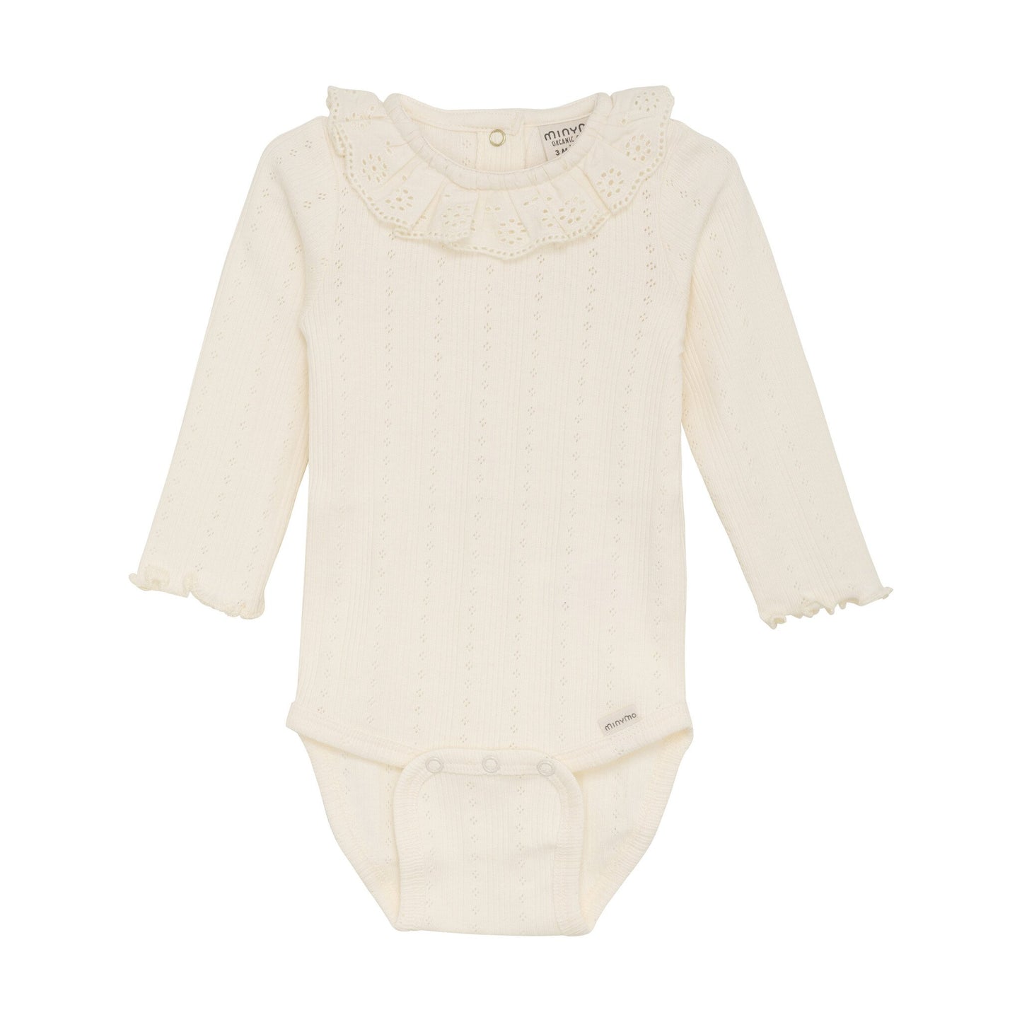 Minymo Body langarm Pointellmuster Spitze off white – jetzt kaufen