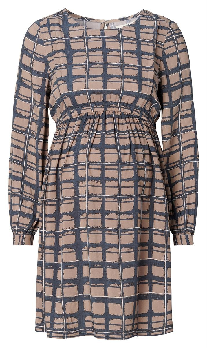Noppies Still- und Umstandskleid - Karo - taupe grey – jetzt kaufen