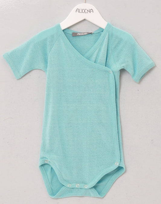 Alkena Wickelbody kurzarm - Bouretteseide - aqua – jetzt kaufen