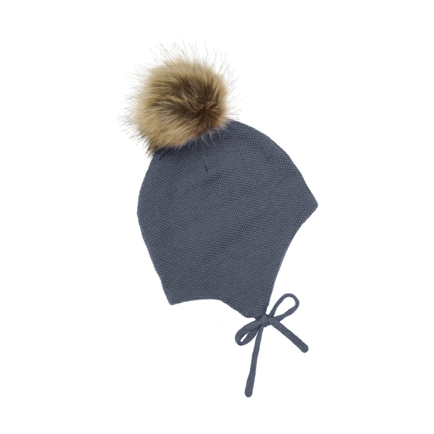 Minymo Mütze mit abnehmbarem Bommel - Wollmix - stormy – jetzt kaufen