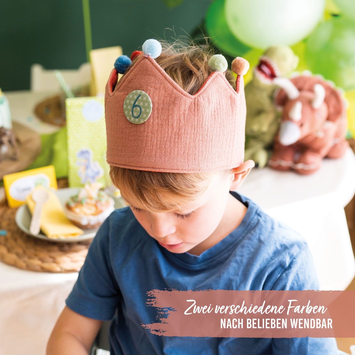 Papierdrachen Geburtstagskrone Musselin – Rotbraun – jetzt kaufen