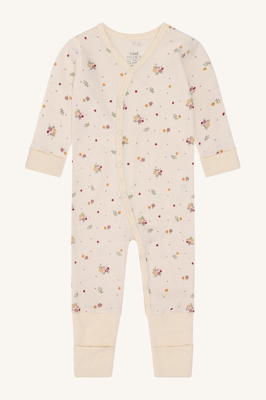 Hust and Claire Moby Pyjama Merinowolle Flora off whit – jetzt kaufen