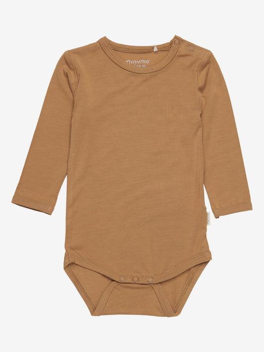 Minymo Body langarm - uni - Bambusviskose - chipmunk – jetzt kaufen