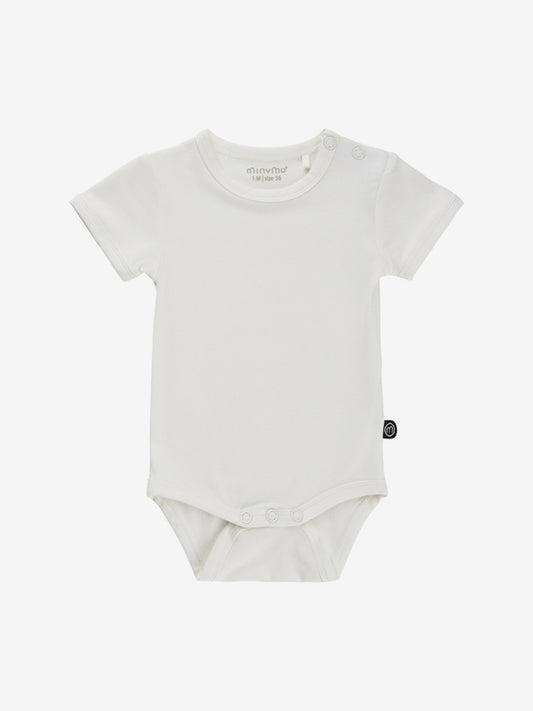 Minymo Body kurzarm - uni - Bambusviskose - white – jetzt kaufen