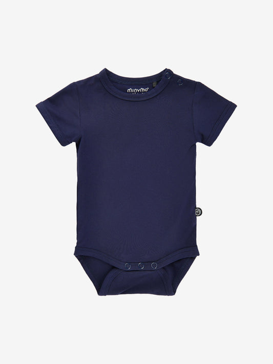 Minymo Body kurzarm - uni - Bambusviskose - dark navy – jetzt kaufen