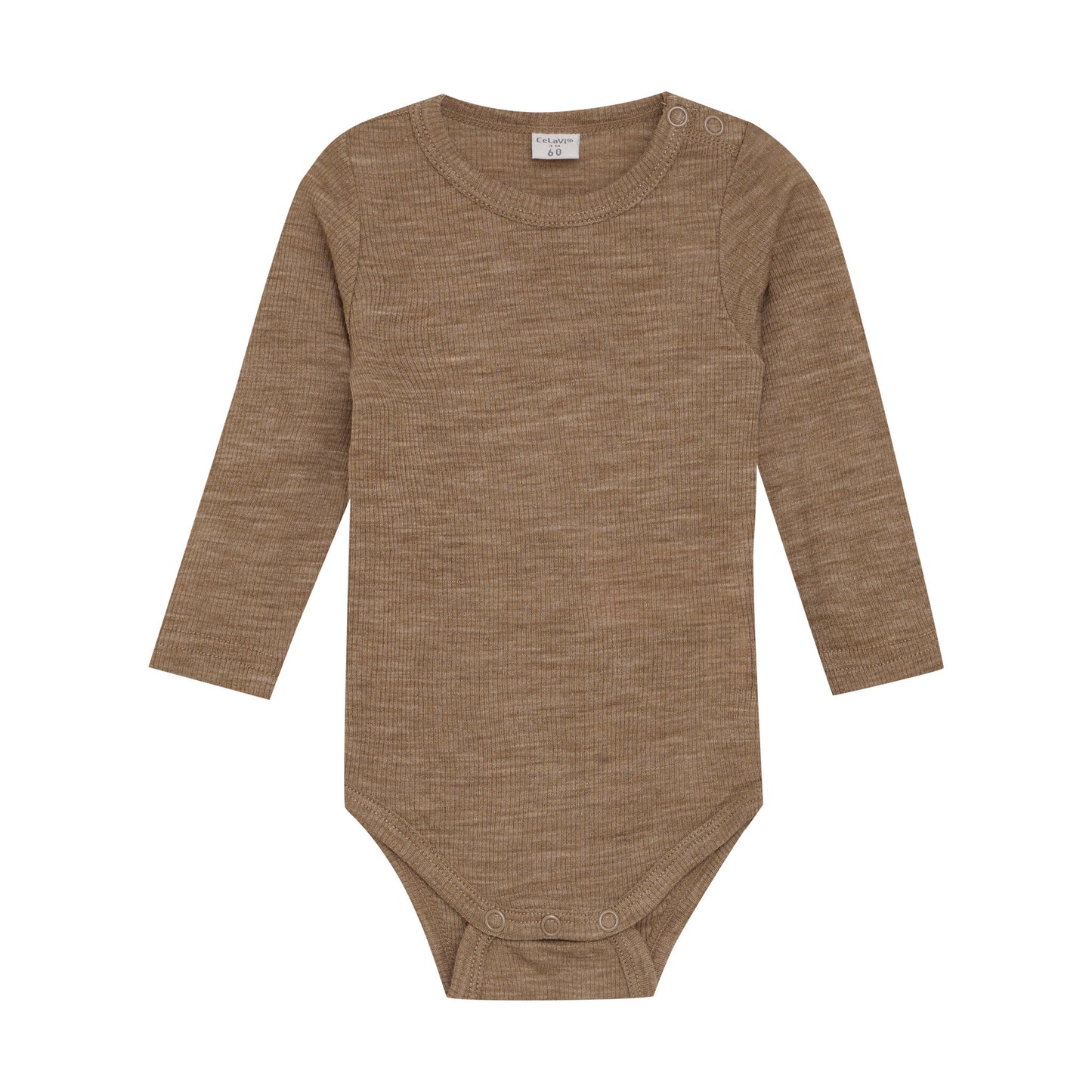 CeLaVi Body langarm Merinowolle uni gerippt cocoa crem – jetzt kaufen