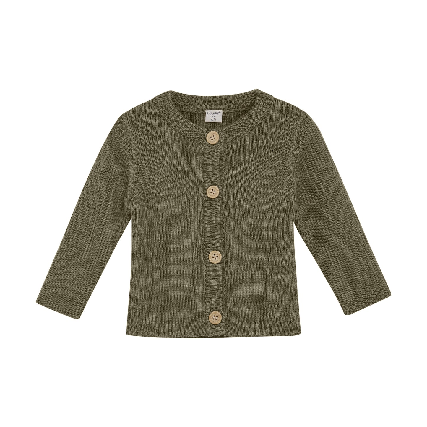 CeLaVi Strickjacke Merinowolle dusky green – jetzt kaufen