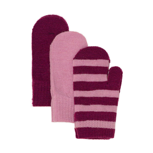 Minymo 3 er Pack Fäustlinge Wollmix magic pink – jetzt kaufen