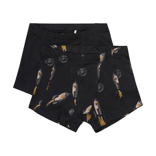 Minymo 2er Set Boxershorts Weltraum/unifarben Biobaumw – jetzt kaufen