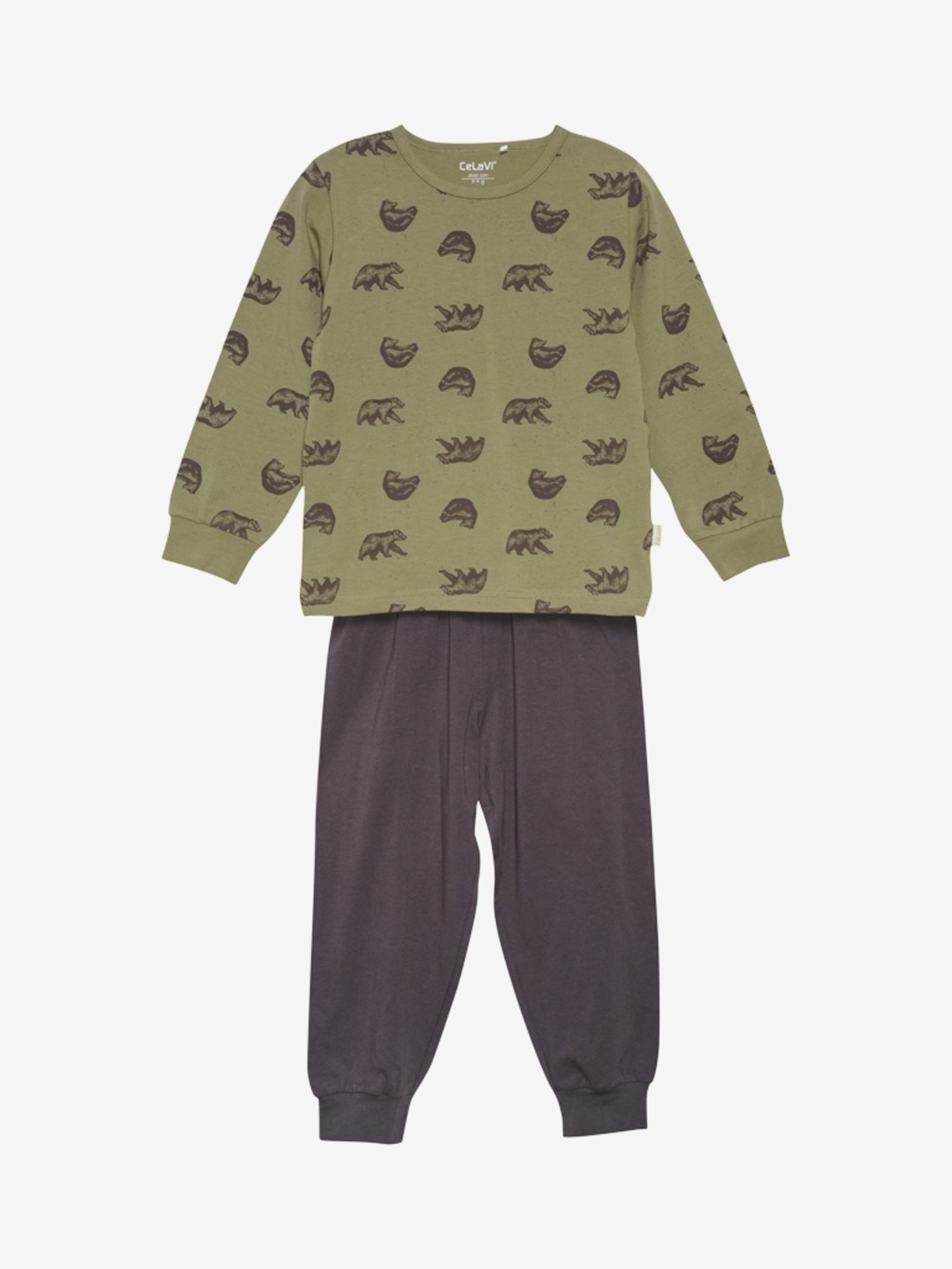 CeLaVi Pyjamaset Bär Baumwolle gothic olive – jetzt kaufen