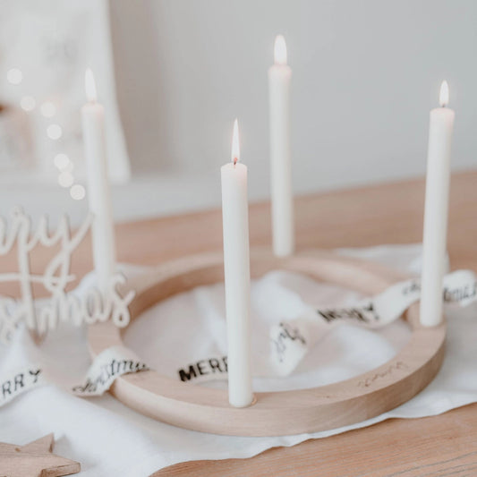 Eulenschnitt Adventskranz aus Eiche 36 cm – jetzt kaufen