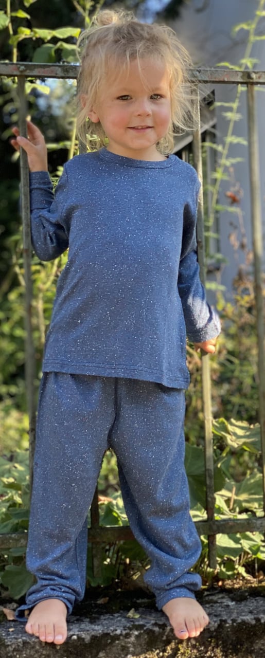 Alkena Kinder Shirt langarm - Bouretteseide - grau/bla – jetzt kaufen