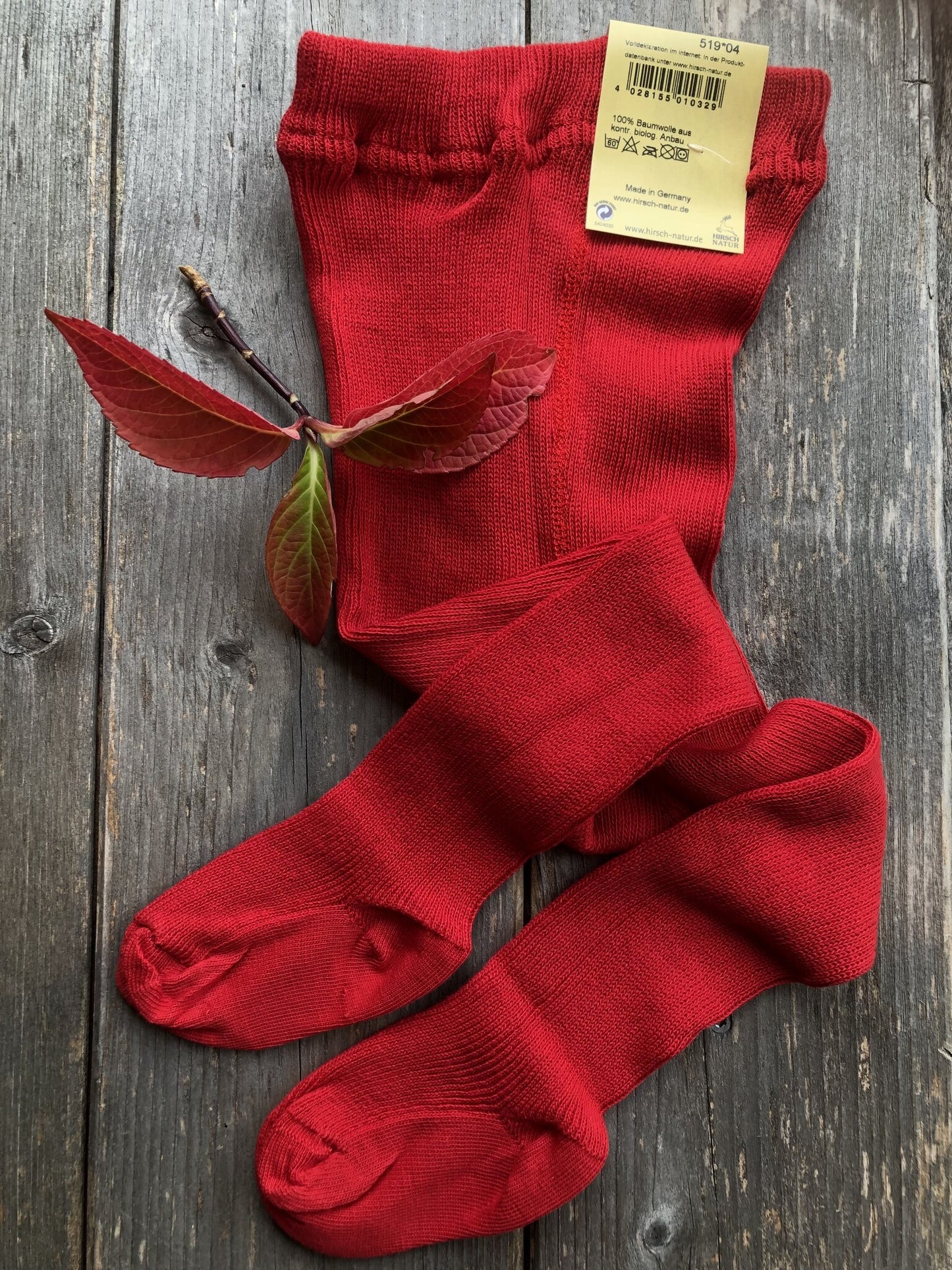 Hirsch Natur Strumpfhose Biobaumwolle rot – jetzt kaufen