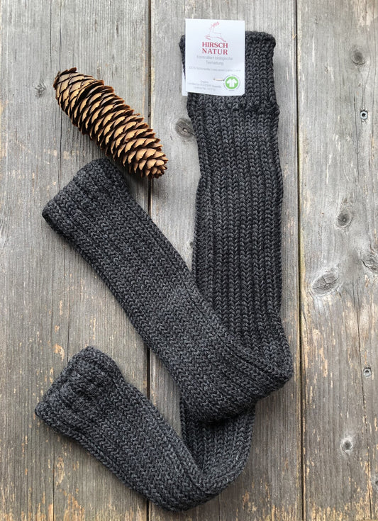 Hirsch Natur Stulpen Erwachsene Bio Schurwolle anthraz – jetzt kaufen