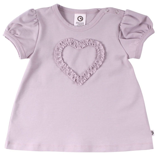 Müsli T-Shirt mit Herzapplikation aus Biobaumwolle - m – jetzt kaufen