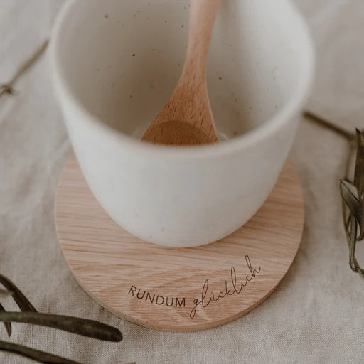 Eulenschnitt Untersetzer aus Eichenholz rundum glückli – jetzt kaufen