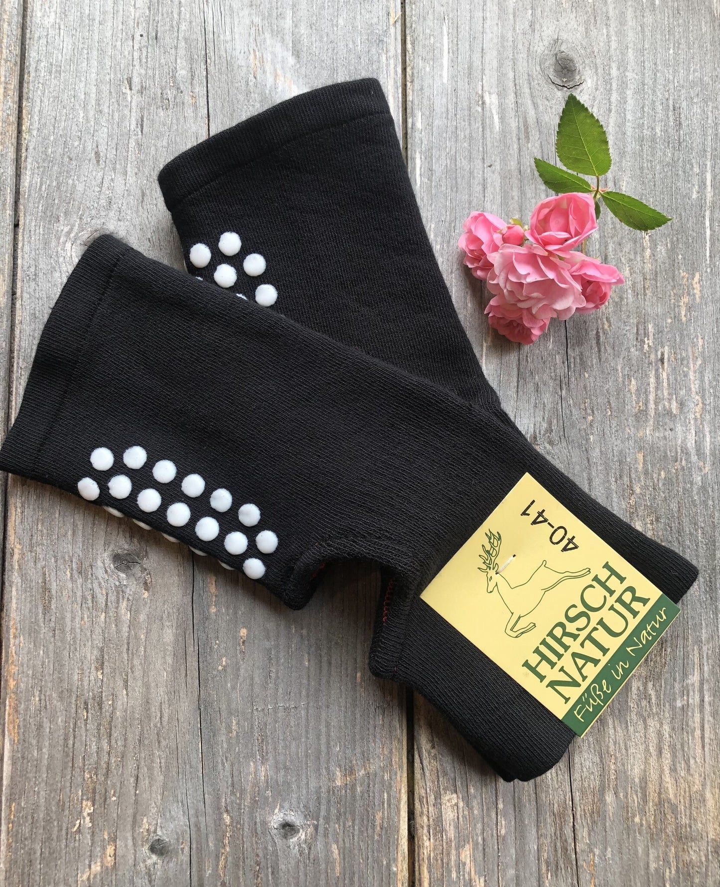 Hirsch Natur Yogasocke Biobaumwolle mit Noppen schwarz – jetzt kaufen